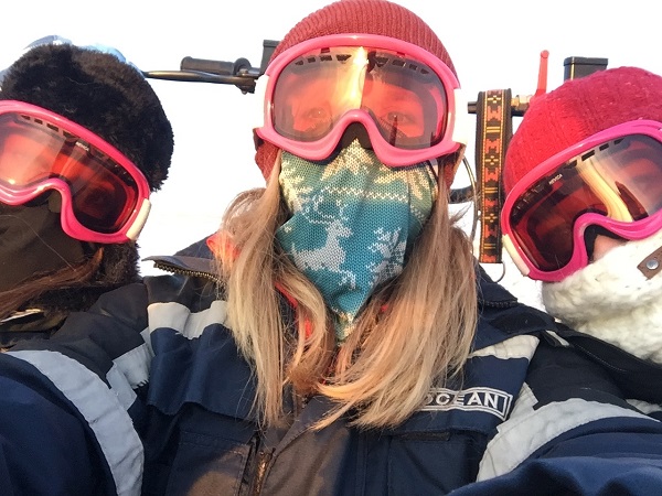 Dog Sledding with Face Warmers