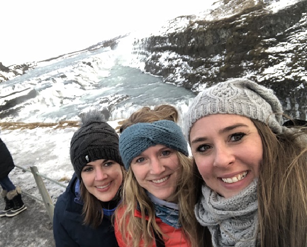 3 Friends in Front of Waterfall